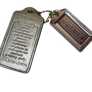 Rare Coach Silver Creed Tag and Lavender Mirror Bag Tags